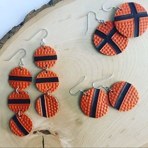 Real basketball earrings
